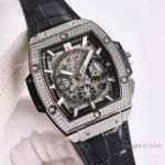 Swiss Grade 1 Hublot Spirit of Big Bang Pave Diamond 45mm Watch Titanium Case